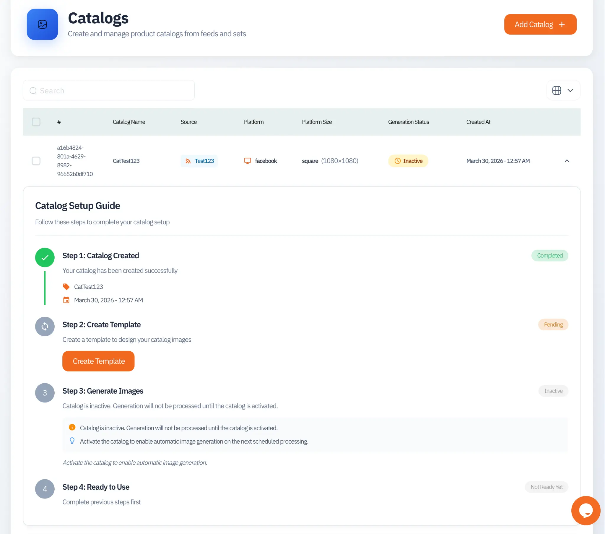 Catalog Setup Guide four steps